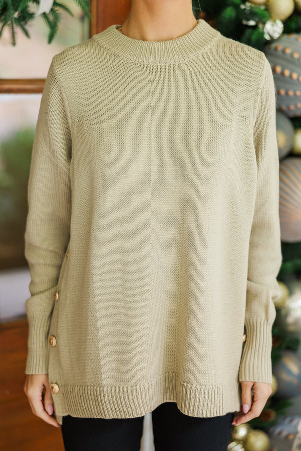 The Slouchy Black Side Button Sweater