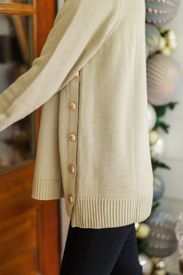 The Slouchy Black Side Button Sweater