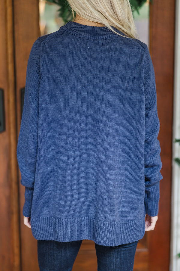 The Slouchy Black Side Button Sweater