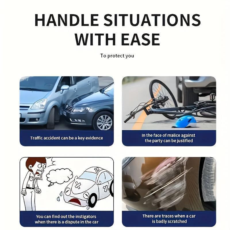 HD Driving Recorder，Super Night Vision, Loop Recording and 64GB Memory Card, Car Charger for Free Automotive Dvr Convenient Cop Dashcam