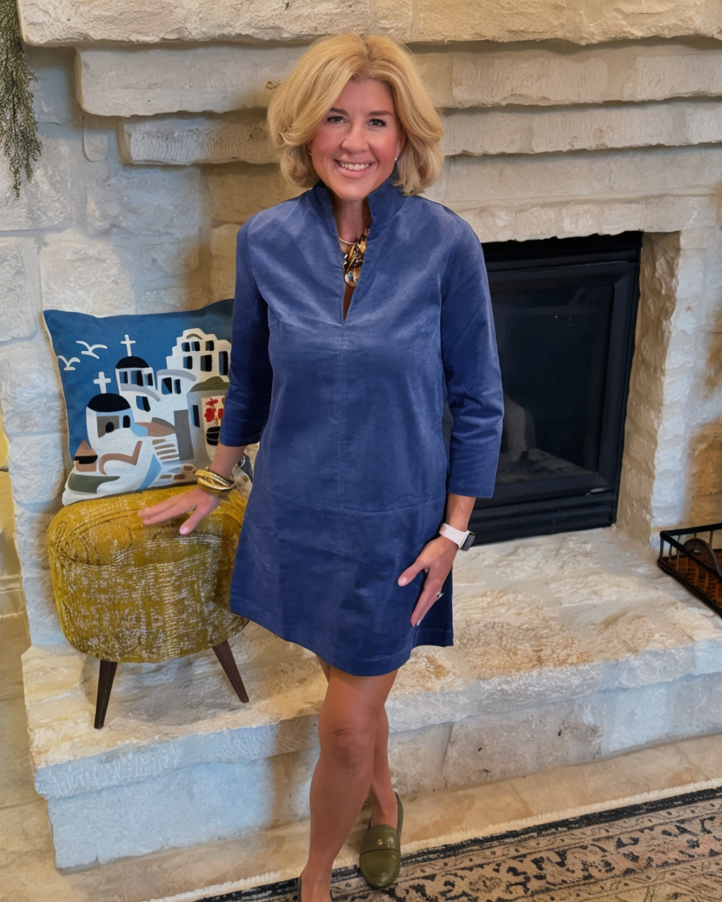 V Neck Velvet Dress
