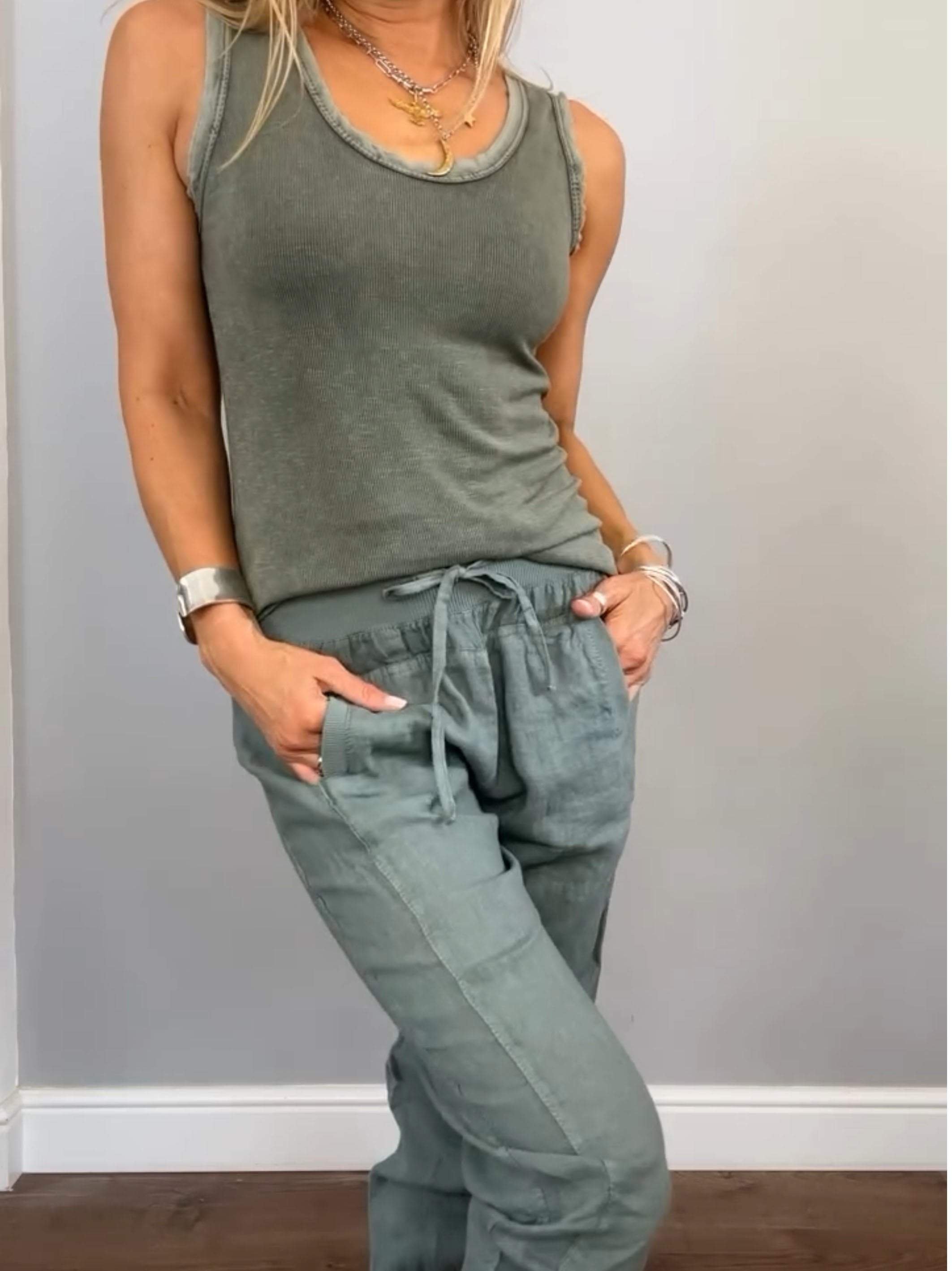 Women's Cotton and Linen Vest & Pants Set (Buy 2 Sets Free Shipping)