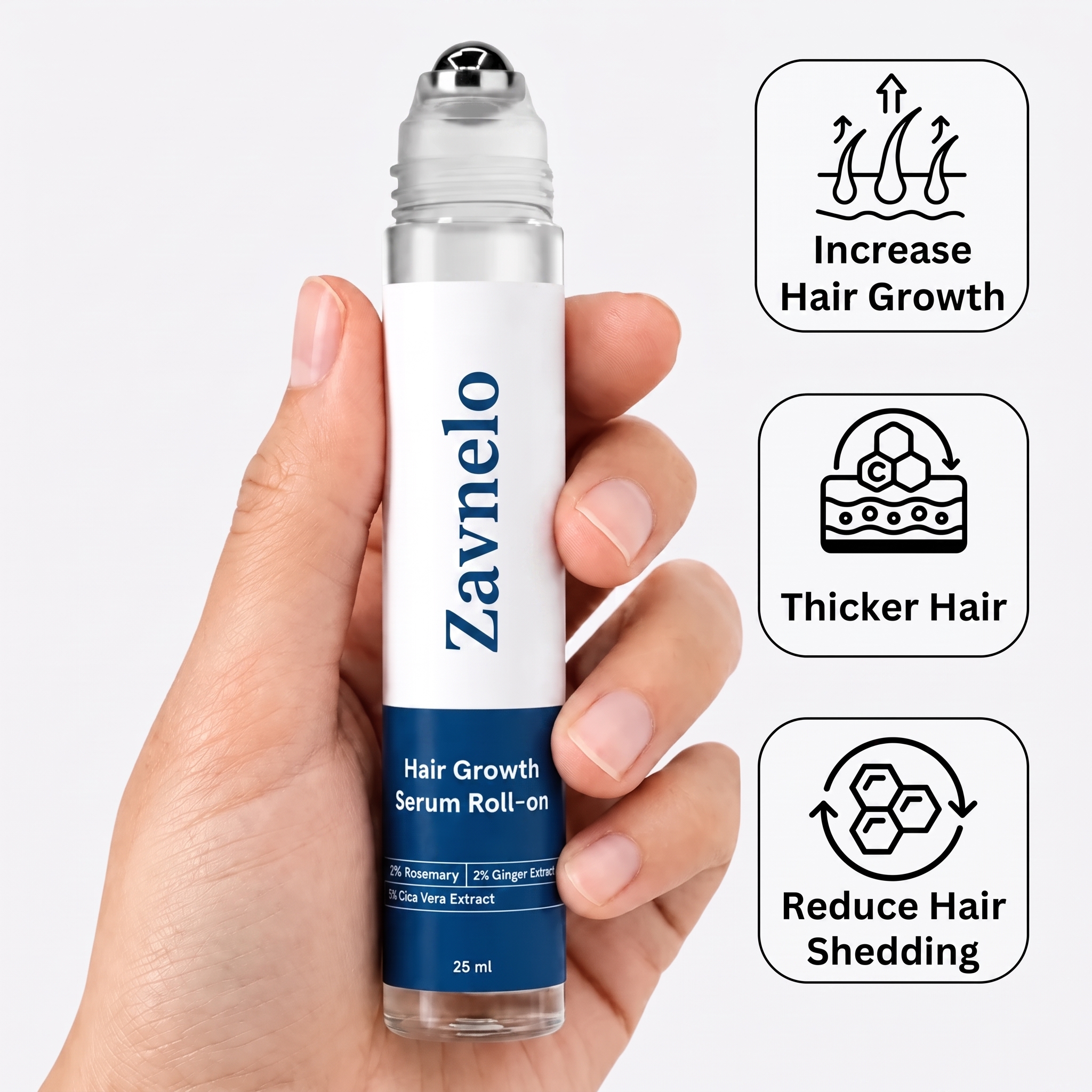 Zavnelo® Hair Growth Roll-On Serum — Combat Thinning & Promote Thicker, Fuller Hair