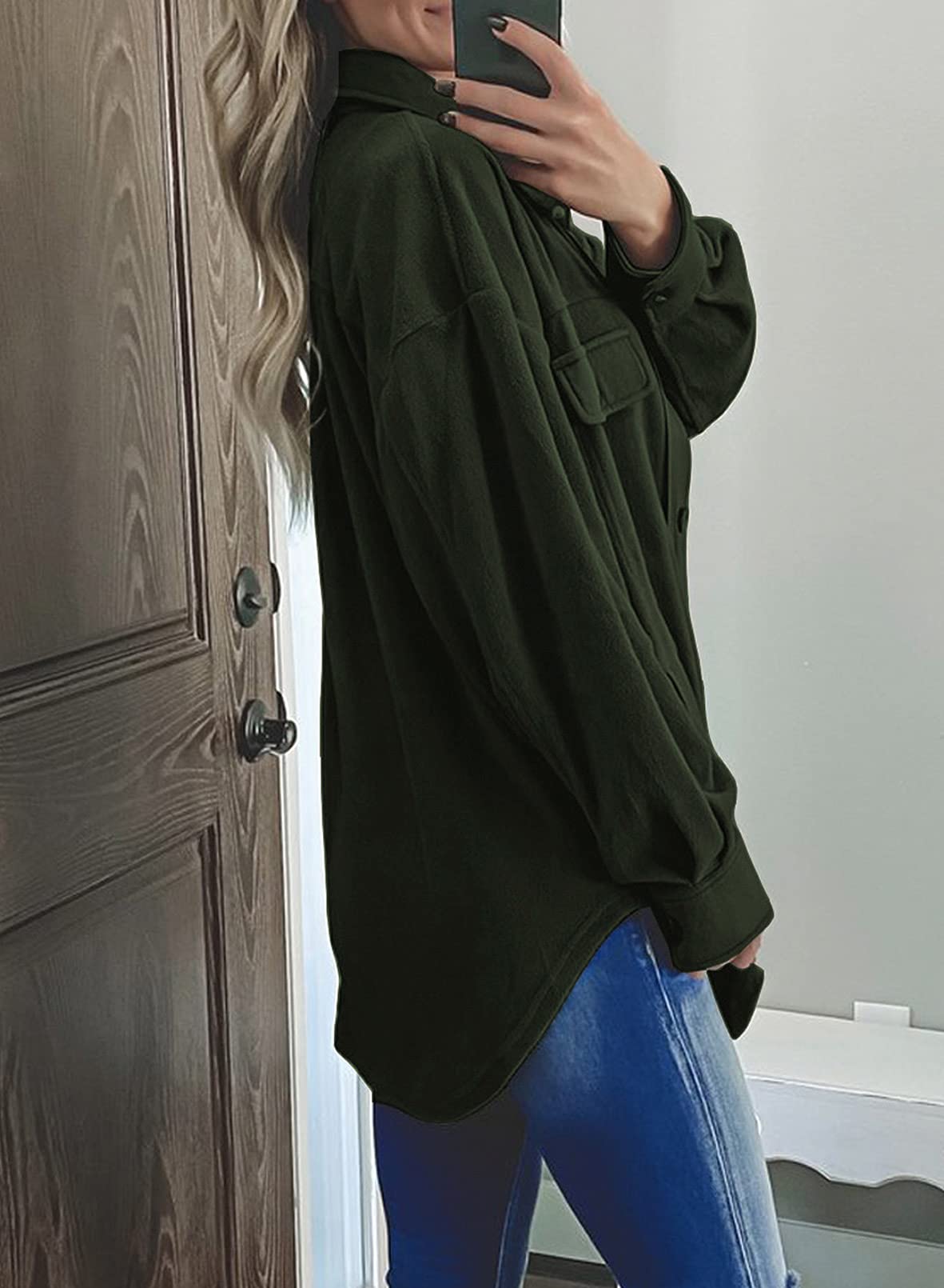 Casual Coat Long Sleeve Shacket Shirts Jacket