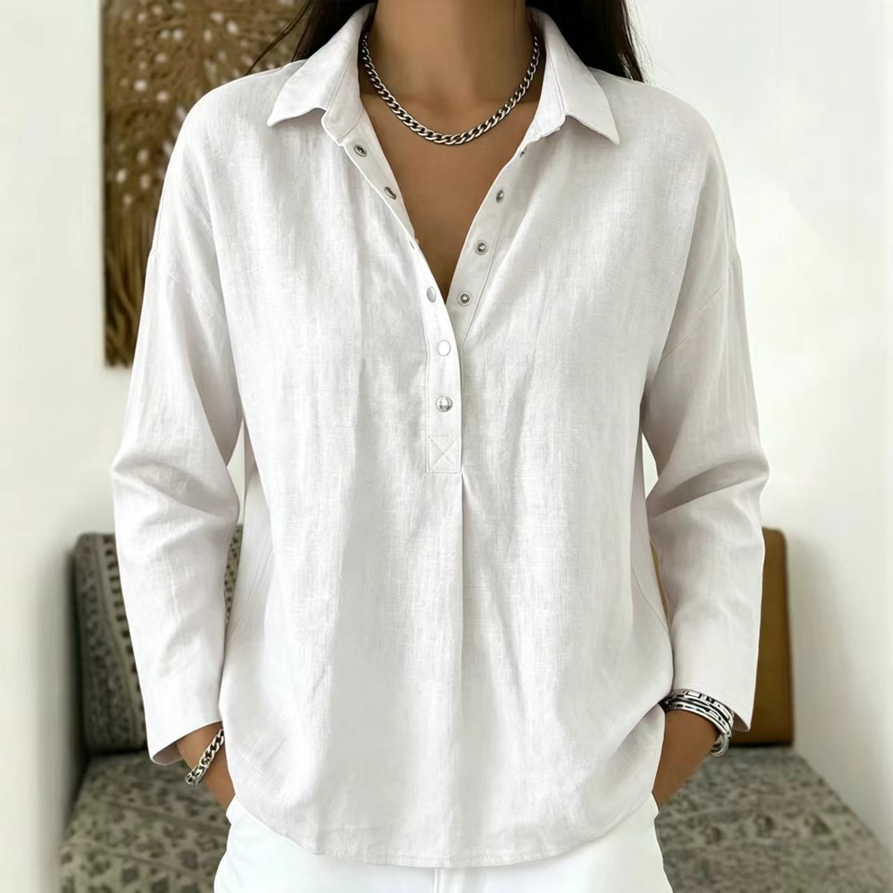 CLEARACNE SALE🔥 Women's V-neck Long sleeve Shirt
