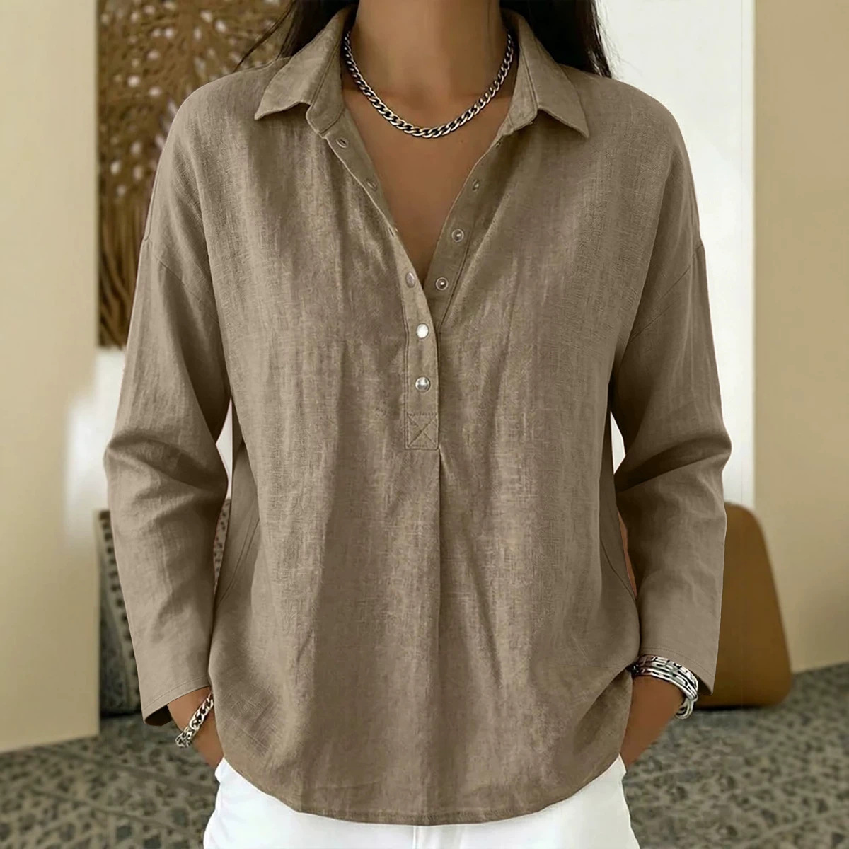 CLEARACNE SALE🔥 Women's V-neck Long sleeve Shirt