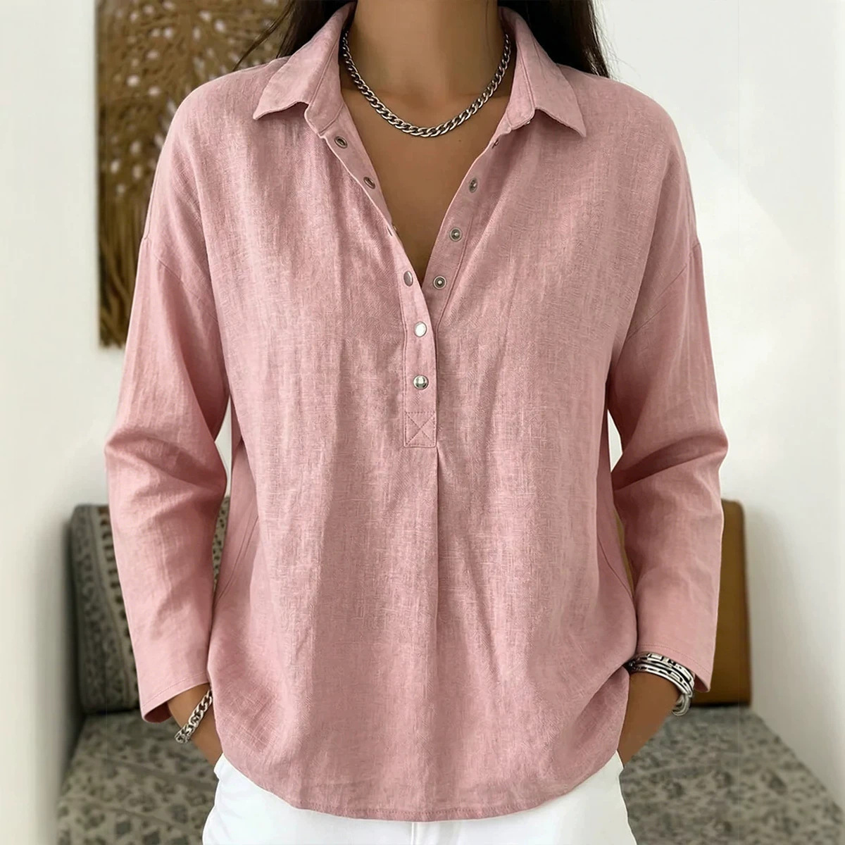 CLEARACNE SALE🔥 Women's V-neck Long sleeve Shirt