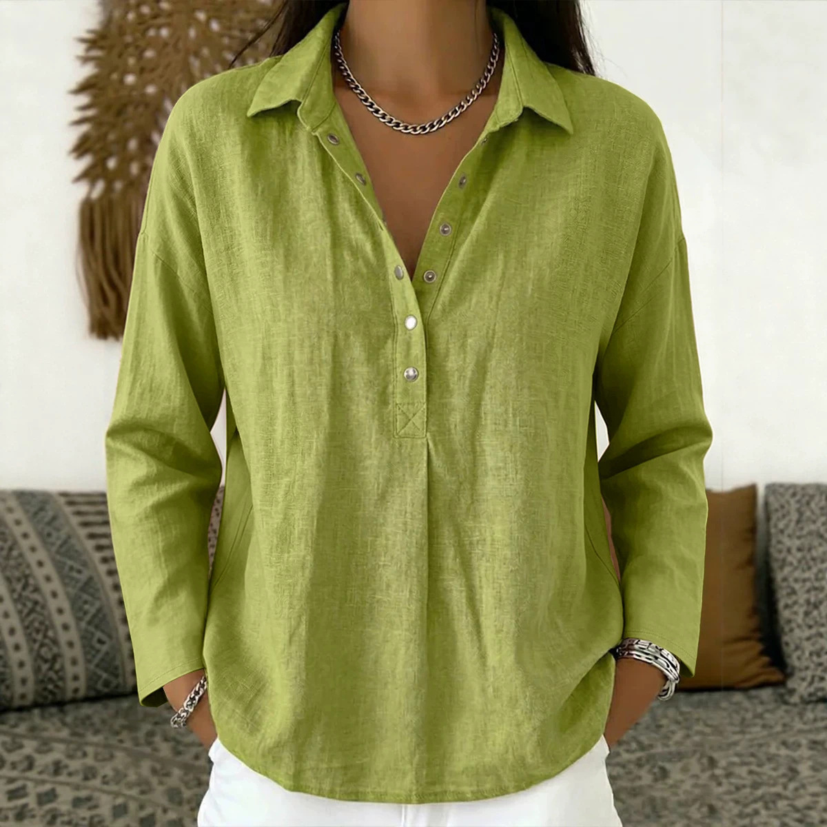 CLEARACNE SALE🔥 Women's V-neck Long sleeve Shirt