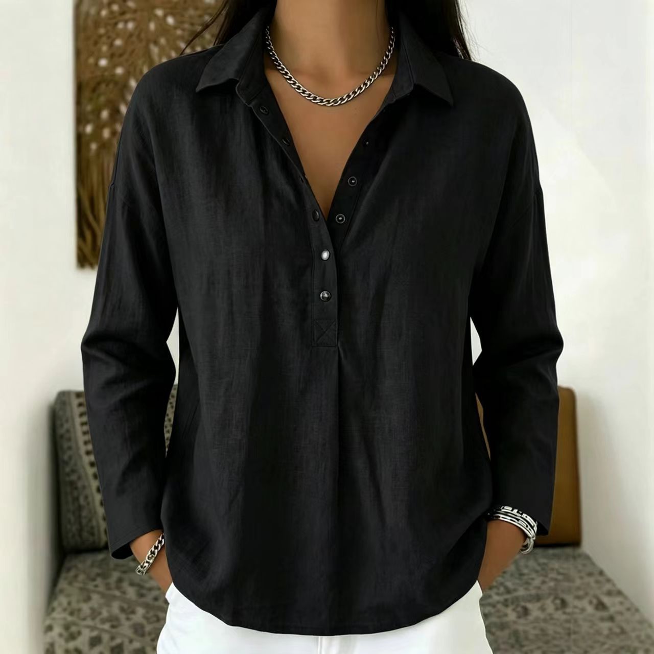 CLEARACNE SALE🔥 Women's V-neck Long sleeve Shirt