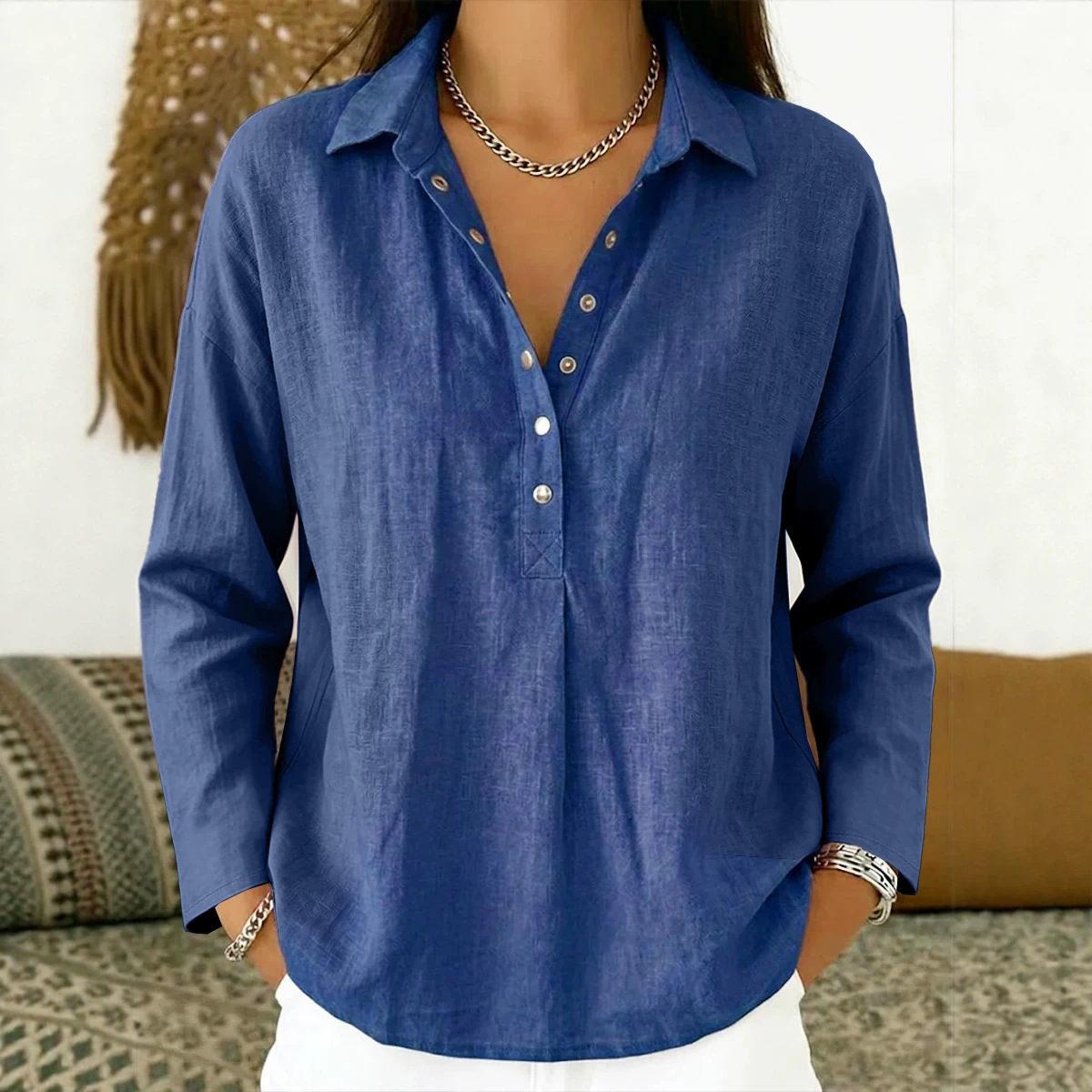 CLEARACNE SALE🔥 Women's V-neck Long sleeve Shirt