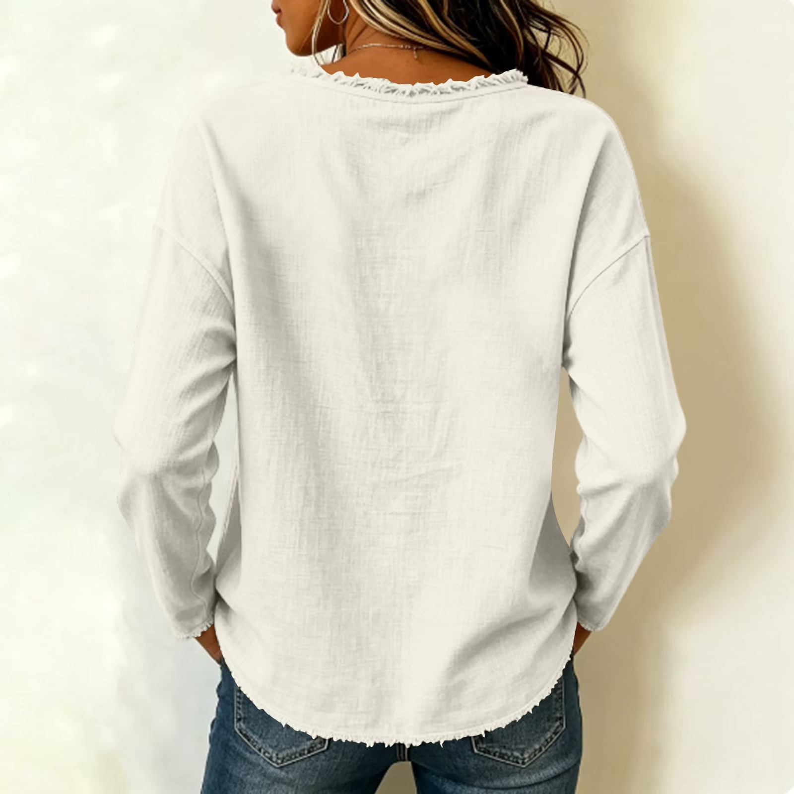DISCOUNT SALE 55% OFF🔥 Unique Stitching Patchwork Round Neck Long Sleeve Blouse for Women