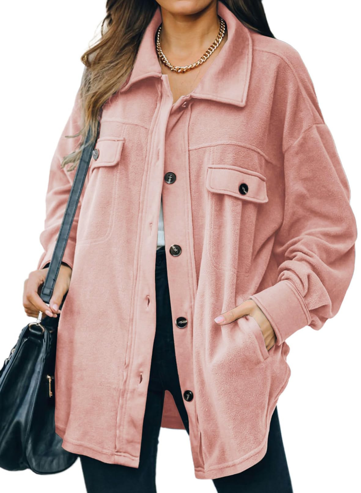 Casual Coat Long Sleeve Shacket Shirts Jacket