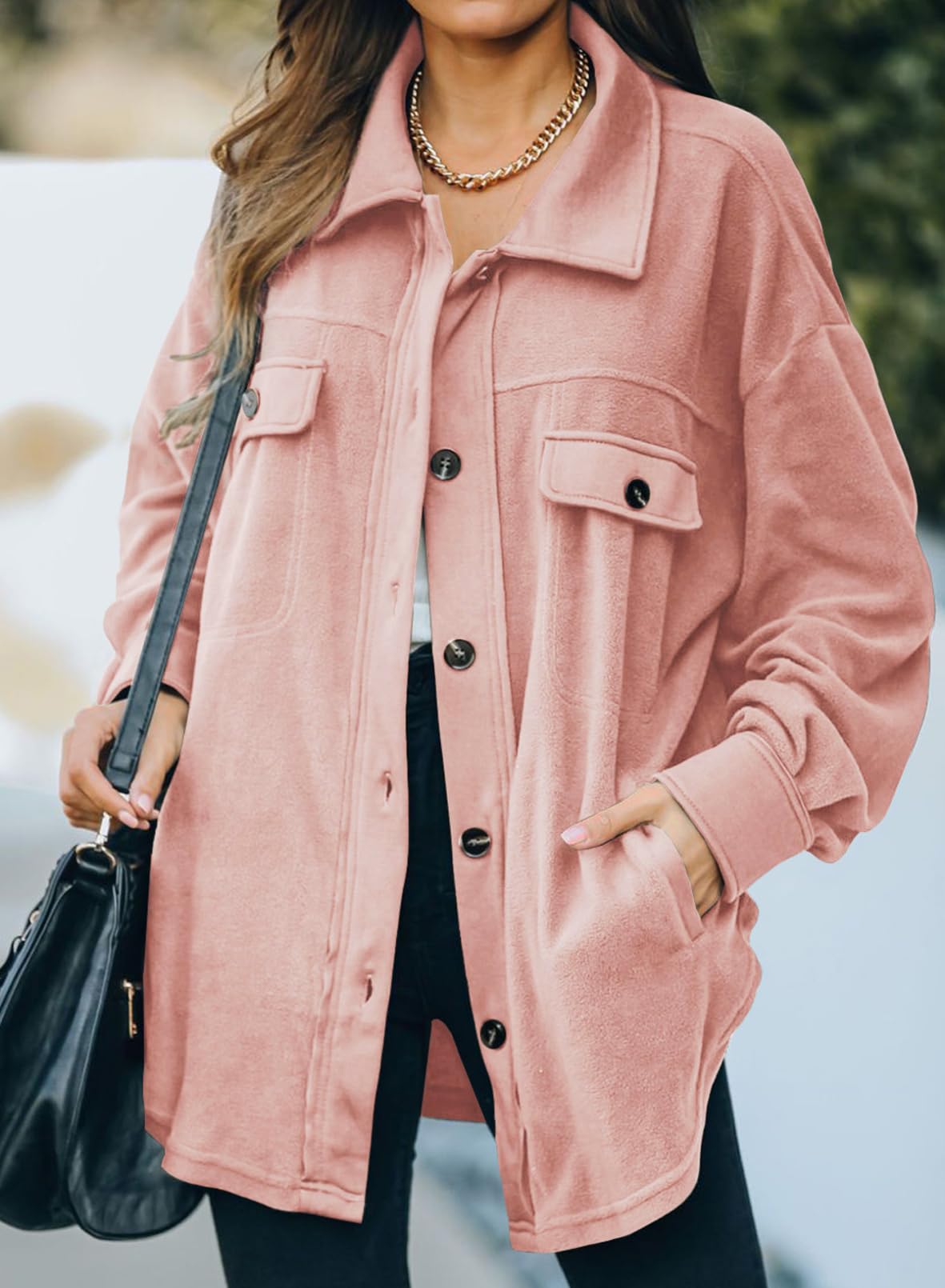 Casual Coat Long Sleeve Shacket Shirts Jacket