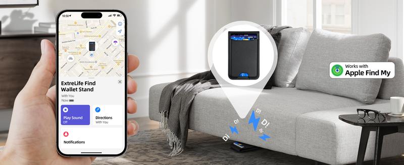 Magsafe Wallet Works with IPhong Find My, Strongest Magnetic  for iPhone , 6 Cards Holder,   with Airtag Holder Black Wireless Charging Rfid Blocking Lost Mode Durable Protection Stand Smartphone  Cellphone【Christmas】