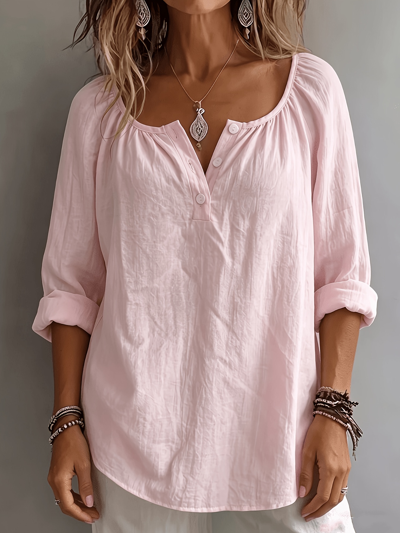🔥𝐂𝐋𝐄𝐀𝐑𝐀𝐍𝐂𝐄 𝐃𝐈𝐒𝐂𝐎𝐔𝐍𝐓 🔥- Elegant Square Neck Long-Sleeved Top
