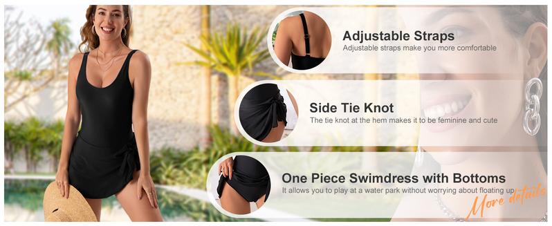 Eomenie One Piece Swimdress Swimsuits for Women Tummy Control Swim Dresses Bathing Suits Swimwear Swimsuit Slimming Beachwear onepieceswimsuit #BlackFriday