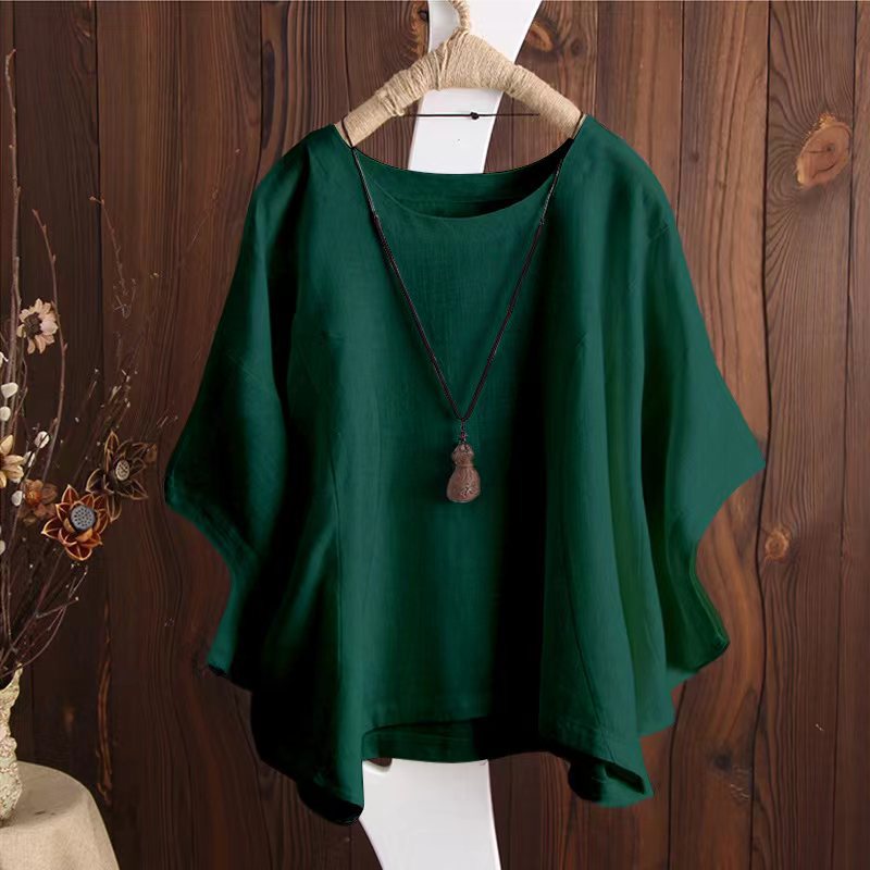 FALL NEW SALE | UP TO 55% OFF🔥 Batwing Sleeve Crew Neck 100% Cotton Pullover