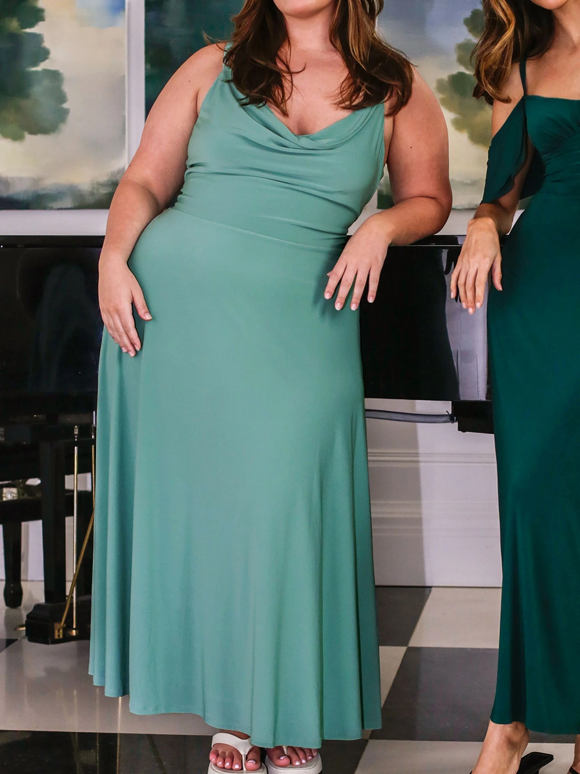 🔥Last Day 50% OFF🔥Lulah Drape Maxi Dress with Built-in Bra