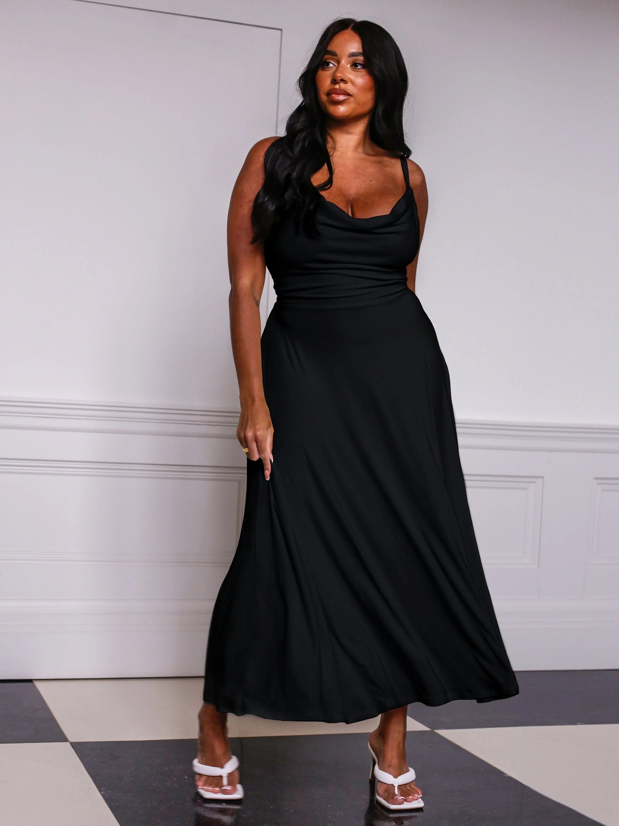 🔥Last Day 50% OFF🔥Lulah Drape Maxi Dress with Built-in Bra