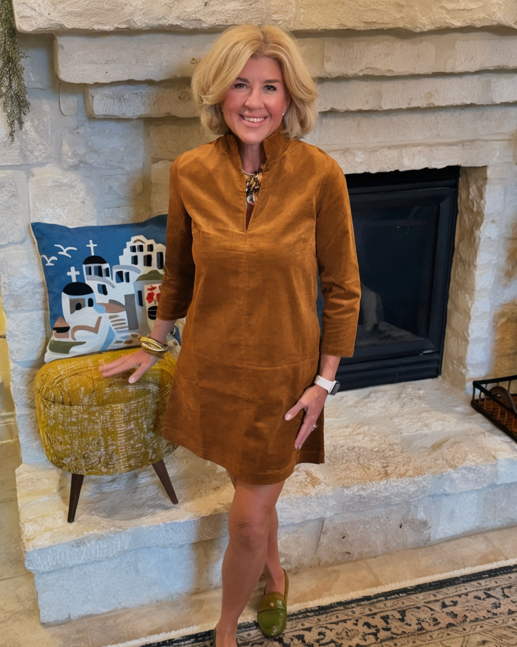 V Neck Velvet Dress