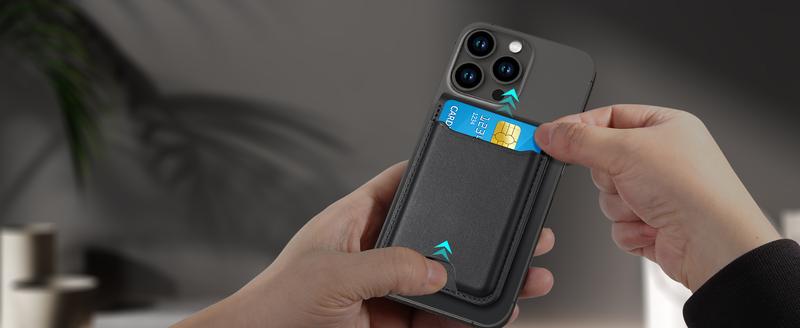 Magsafe Wallet Works with IPhong Find My, Strongest Magnetic  for iPhone , 6 Cards Holder,   with Airtag Holder Black Wireless Charging Rfid Blocking Lost Mode Durable Protection Stand Smartphone  Cellphone【Christmas】