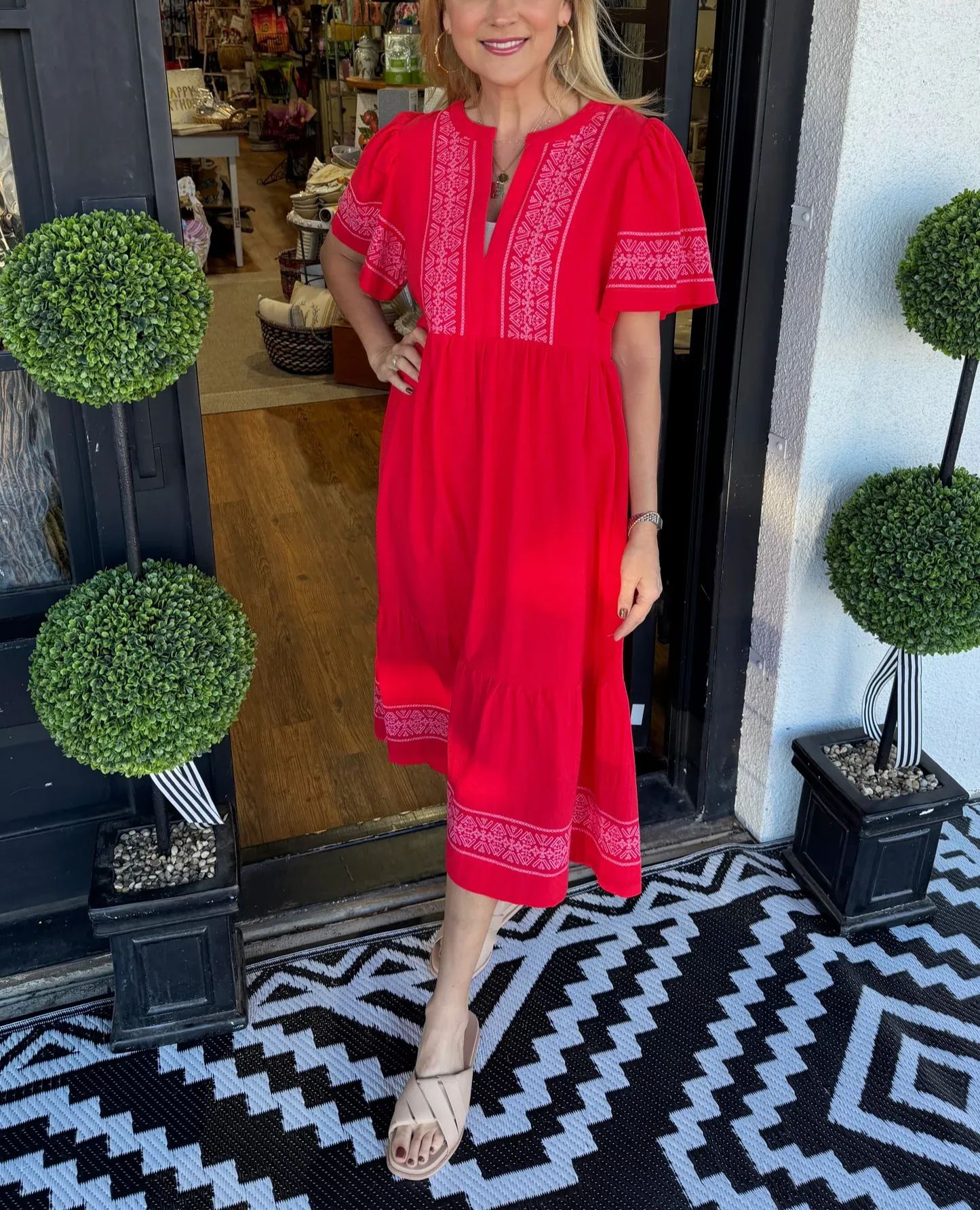 V-Neck layered Boho Maxi Dress With Pockets (Buy 2 Free Shipping)
