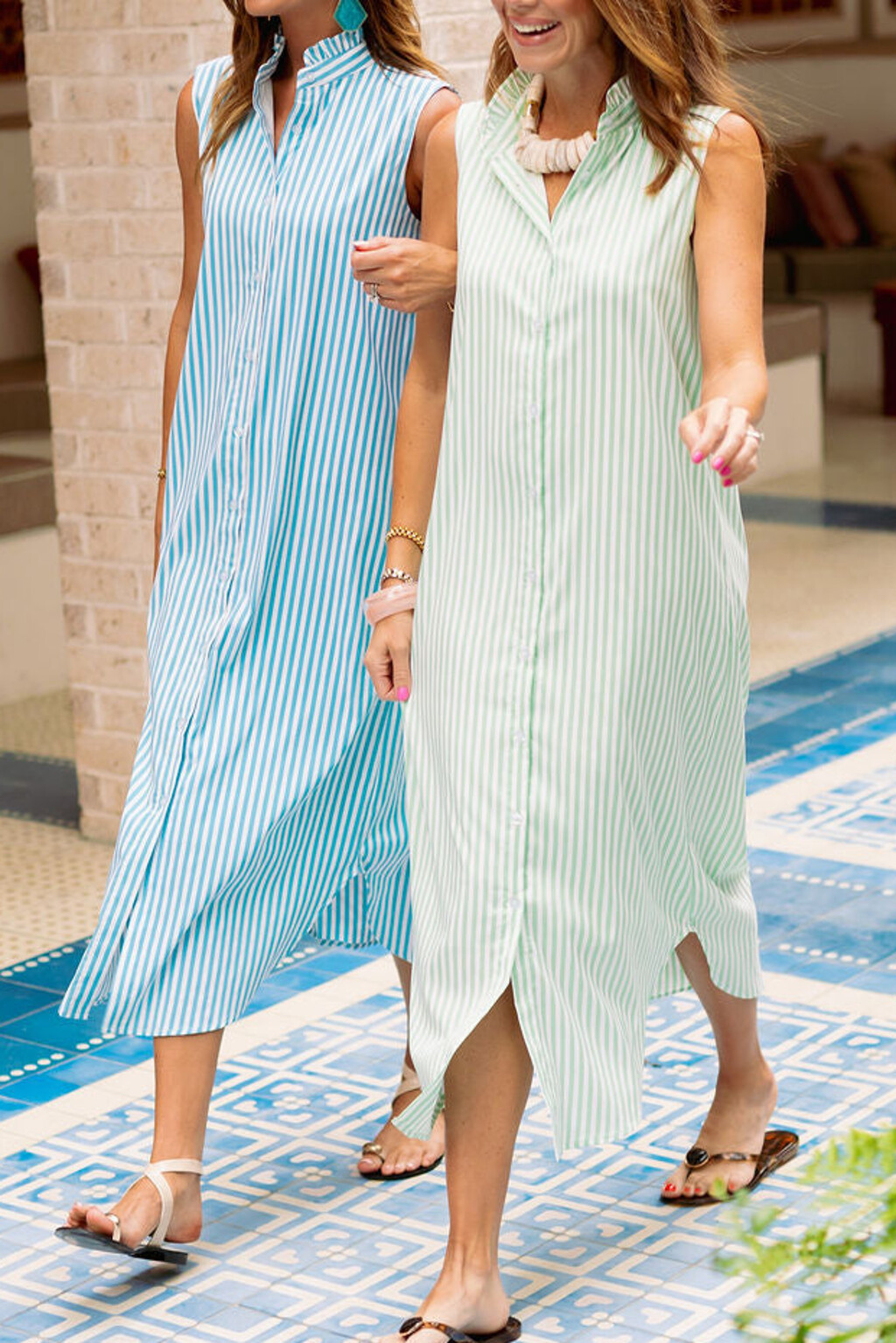 🔥𝐂𝐋𝐄𝐀𝐑𝐀𝐍𝐂𝐄 𝐃𝐈𝐒𝐂𝐎𝐔𝐍𝐓 𝟓0% 𝐎𝐅𝐅🔥-100% Cotton-Linen Stripe Maxi Dress