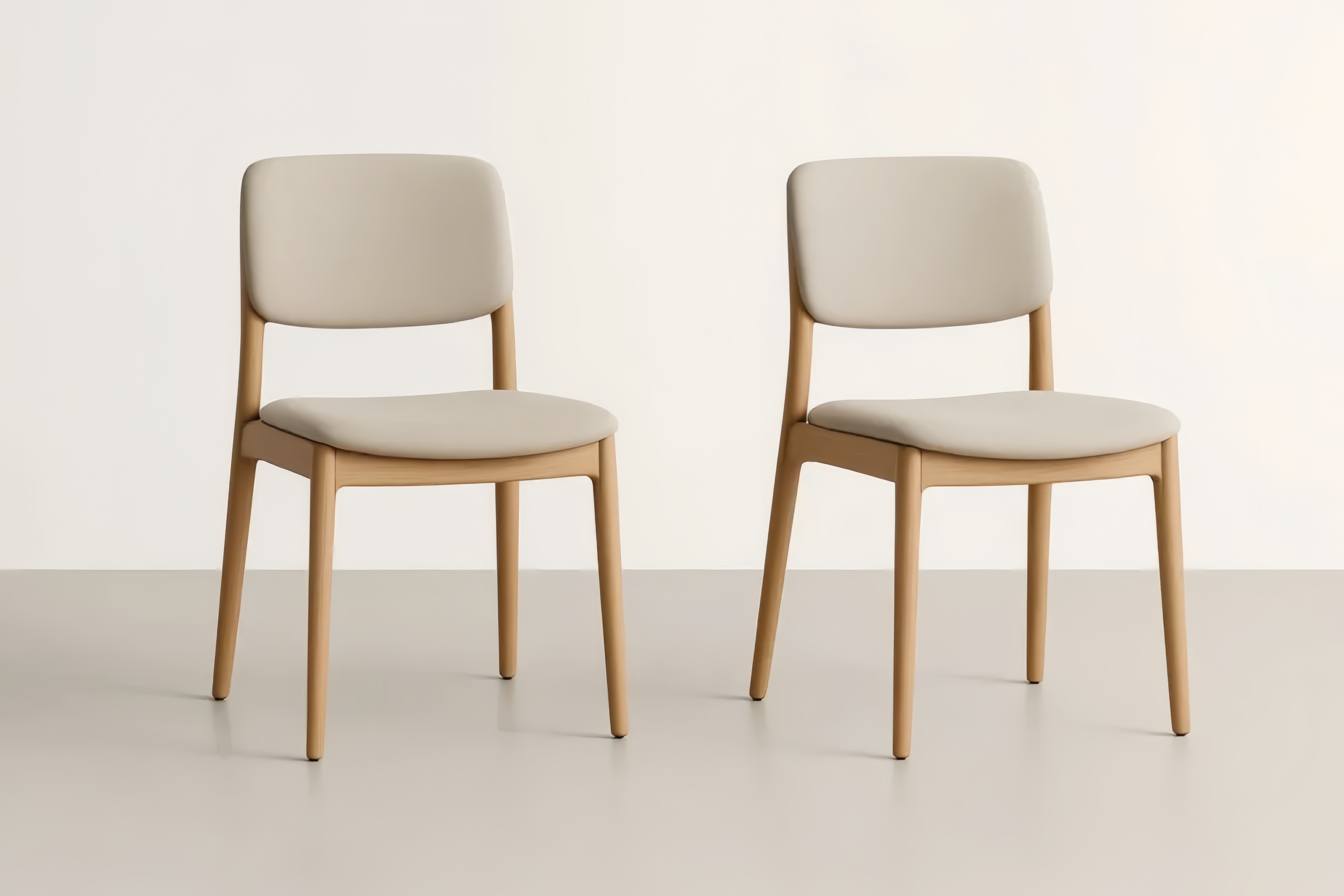 Chaise en Bois avec Siège et Dossier Beige Lot de 2