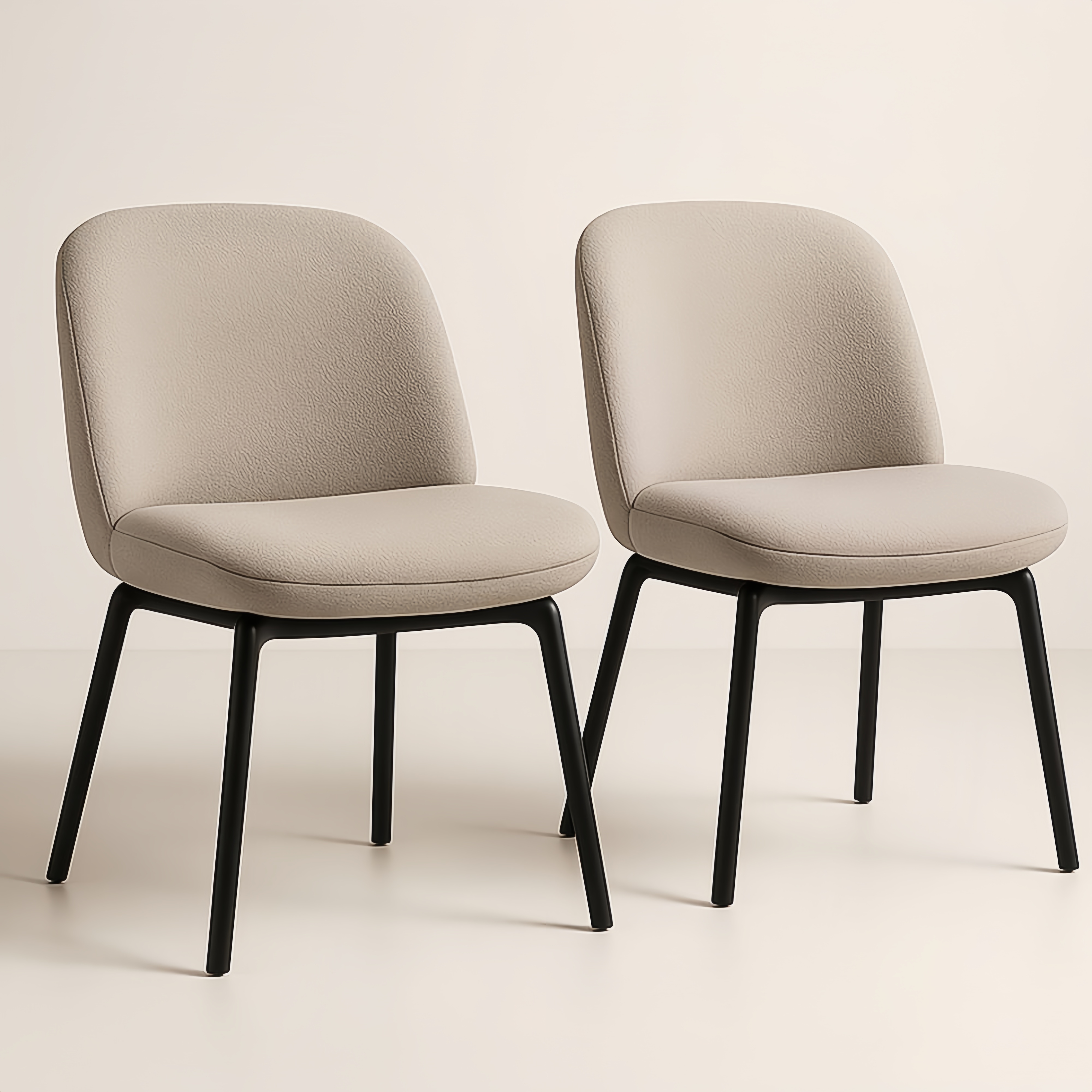 Ensemble de 2 chaises en tissu et métal noir