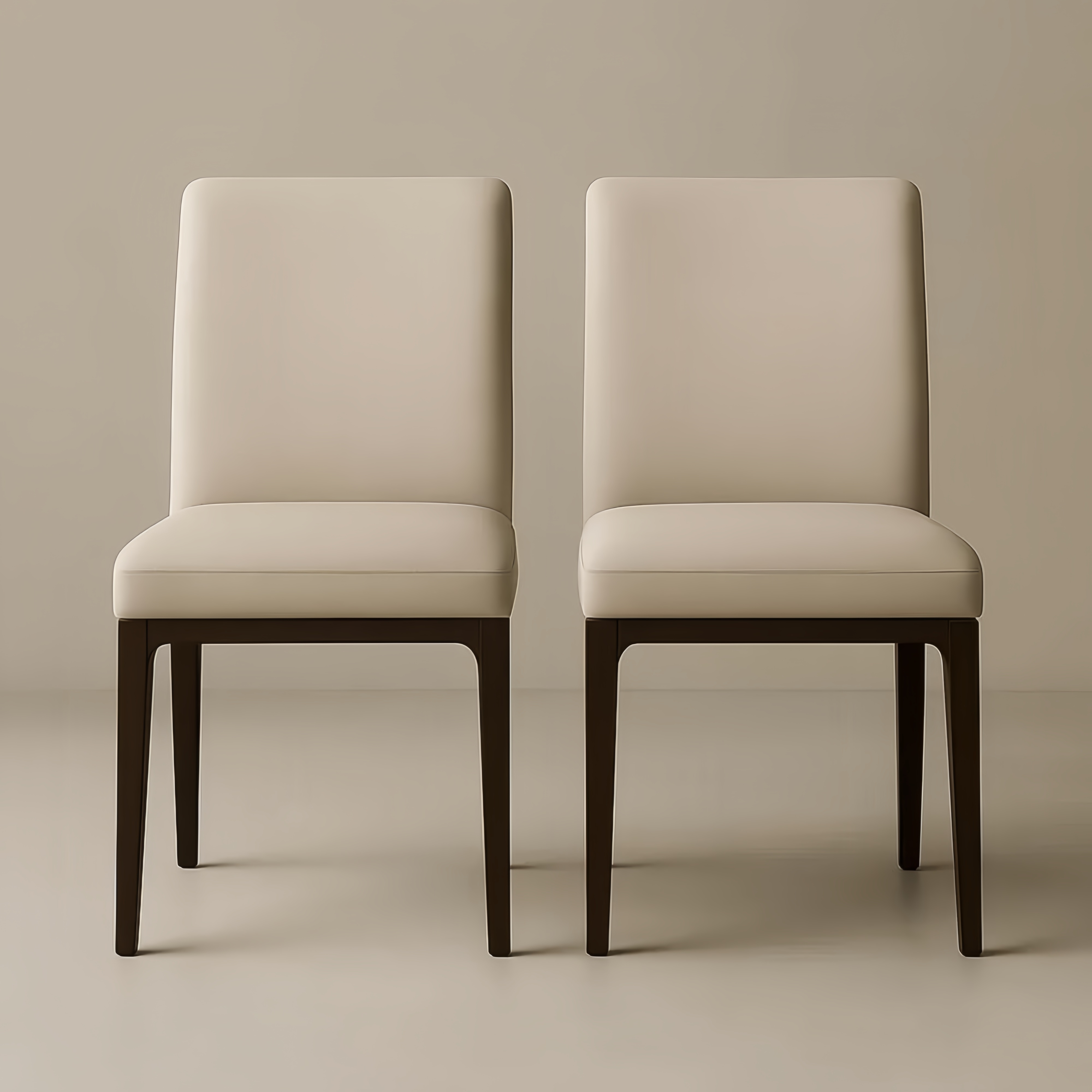 Chaises de Salle à Manger en Tissu Beige et Bois Lot de 2