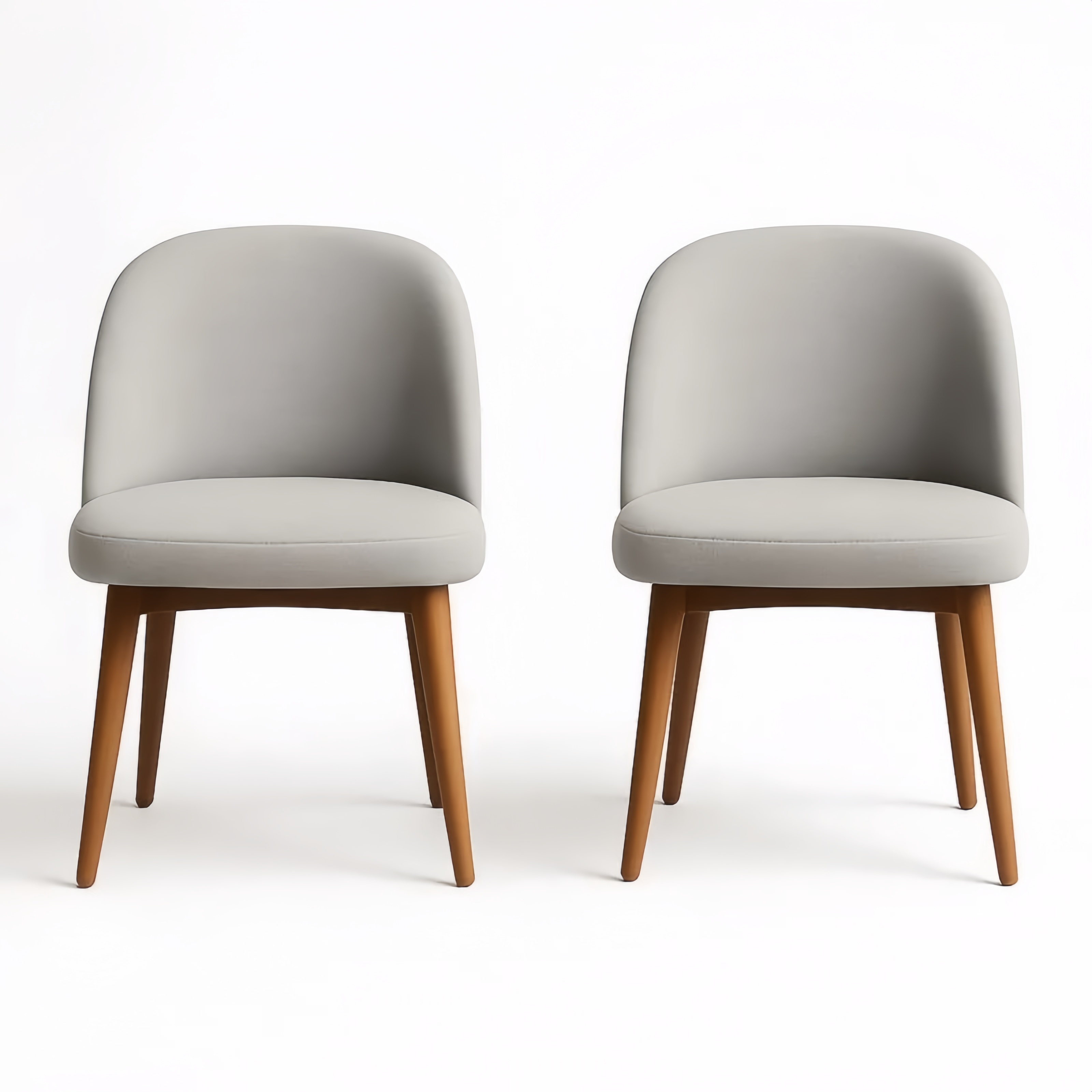 Lot de 2 chaises en tissu avec pieds en bois