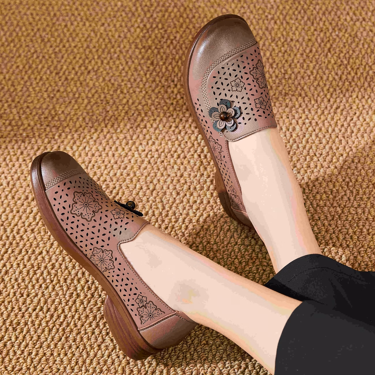 comfortable and breathable flat shoes for middle aged and elderly women featuring a wide fit   and non slip design women shoes Product details 8