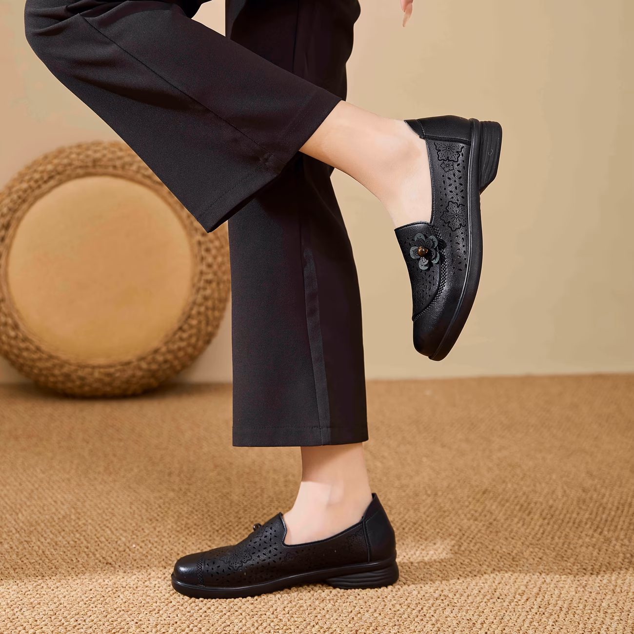 comfortable and breathable flat shoes for middle aged and elderly women featuring a wide fit   and non slip design women shoes Product details 5