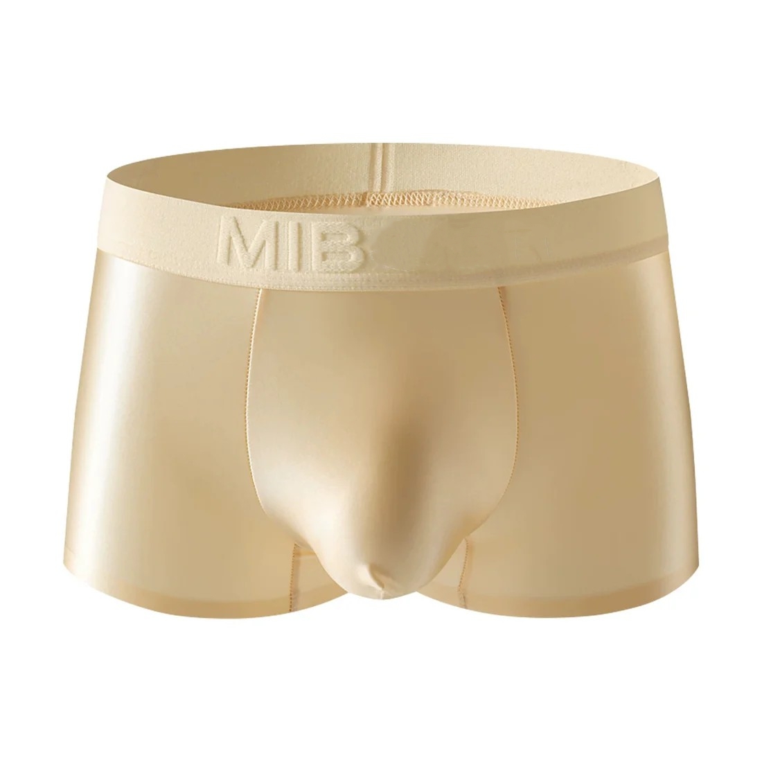 Satin Finish Boxer Briefs with Elastic Waistband and Seamless Design