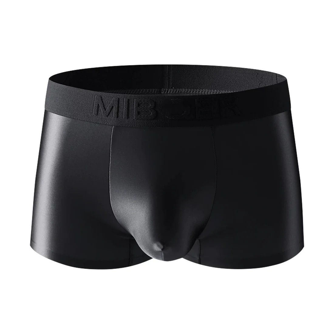 Satin Finish Boxer Briefs with Elastic Waistband and Seamless Design