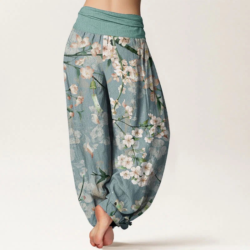 High Waist Loose Floral Print Harem Pants
