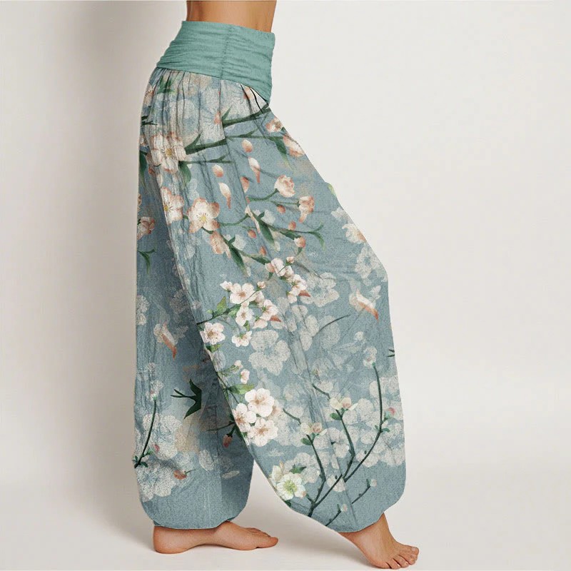 High Waist Loose Floral Print Harem Pants
