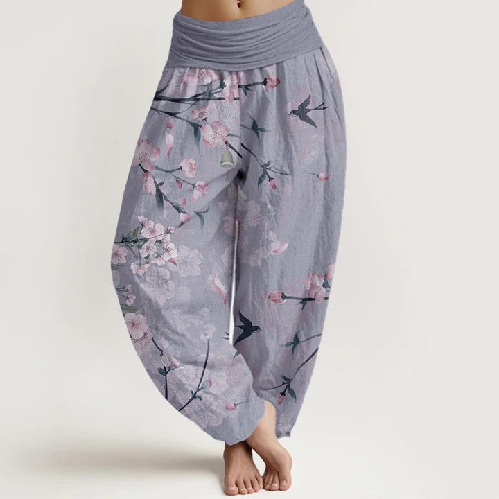 High Waist Loose Floral Print Harem Pants