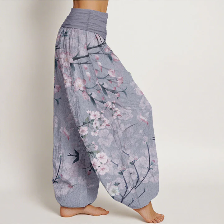 High Waist Loose Floral Print Harem Pants