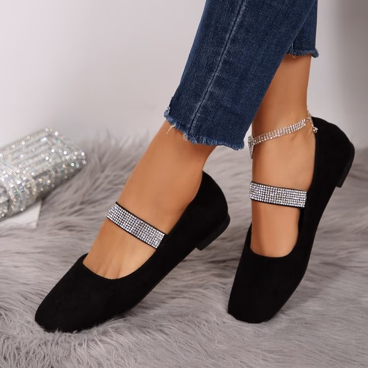 2026 new french square toe     ballet shoes black single shoes versatile   work shoes soft sole lightweight casual flats women shoes Product details 11