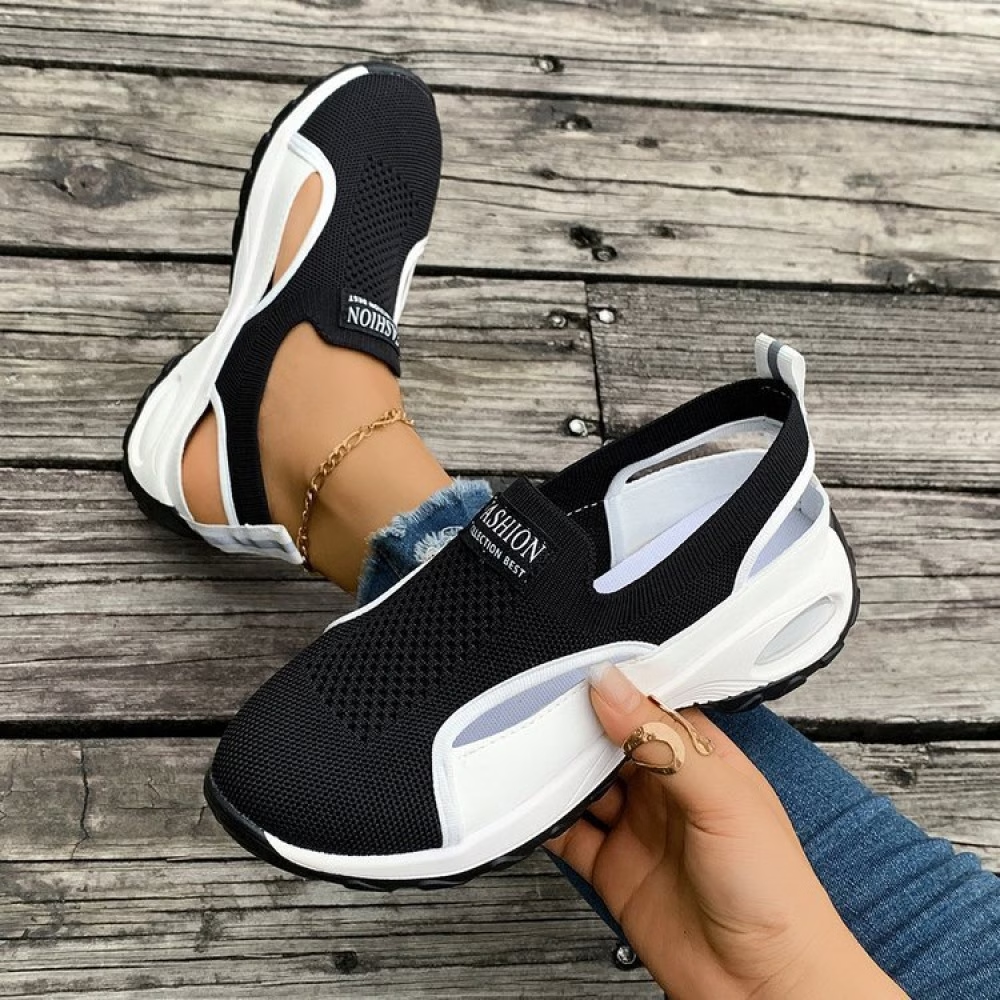 Breathable Mesh Slip-On Platform Sneakers