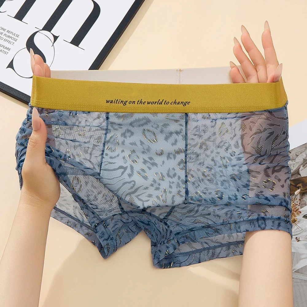Sheer Leopard Print Boxer Briefs