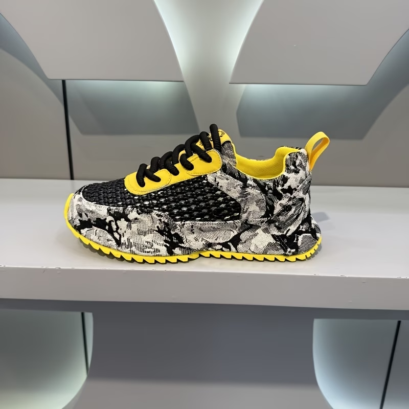 Denim Patchwork Mesh Breathable Sneakers