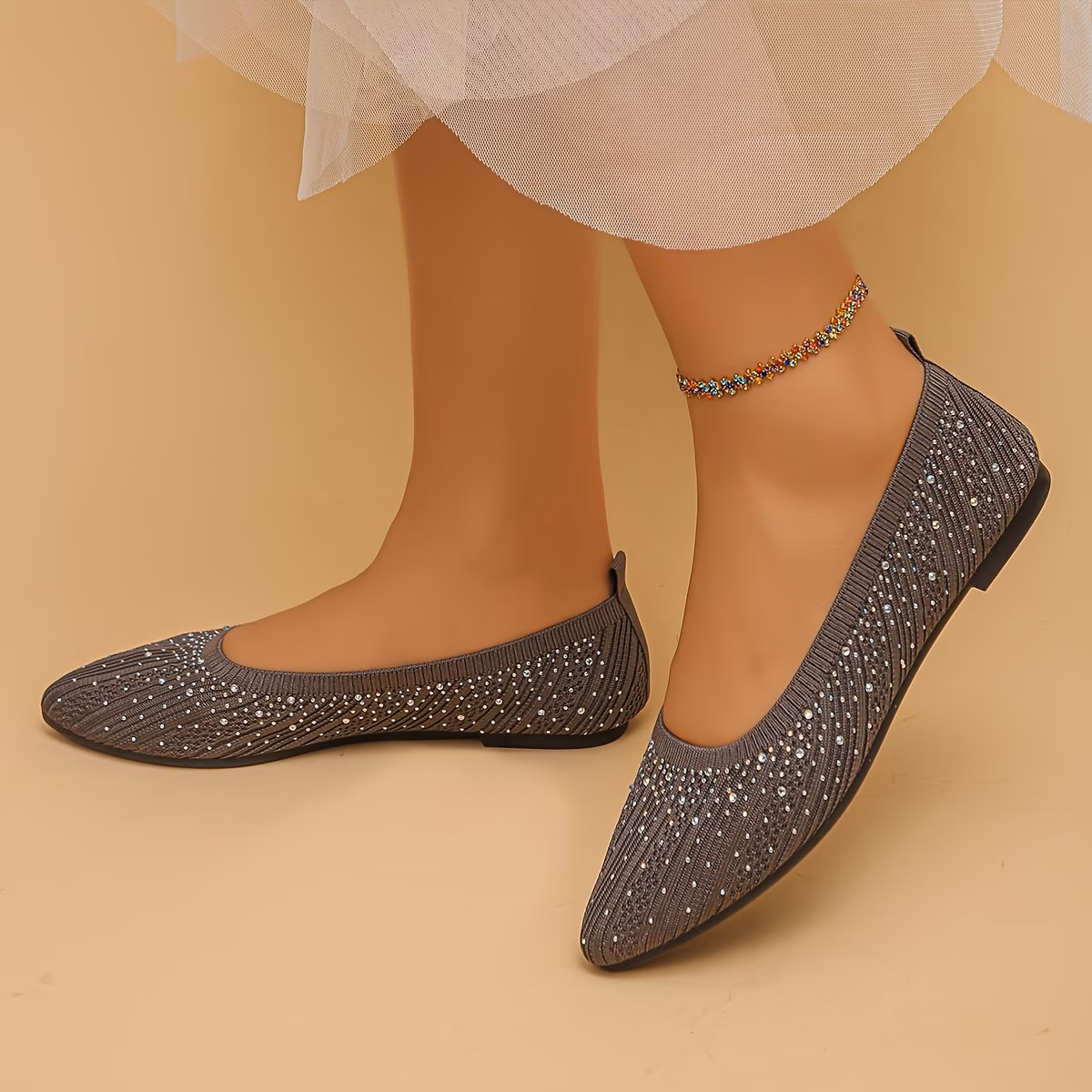 womens fashion multi style pointed toe flats embellished knit design elegant trendy shoes for daily wear   work casual   social   must have for fashion   women women shoes Product details 3