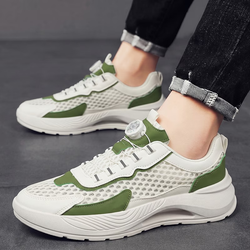 Knit Mesh Dial Lace Up Sneakers