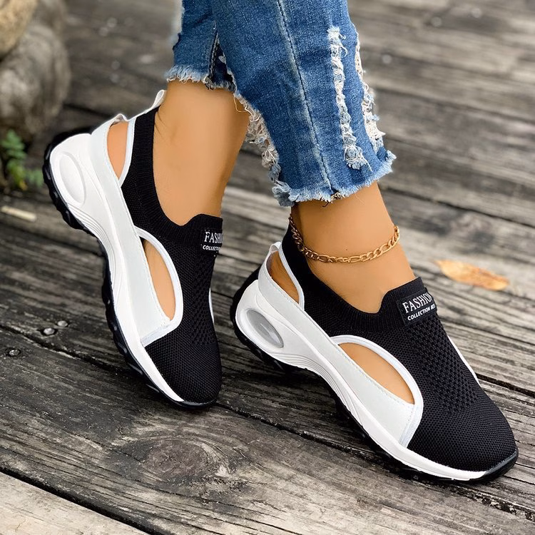 2026 fashion woven womens shoes wedge sandals for women breathable mesh sneakers mesh summer casual soft sole thick sole sports sandals womens outdoor jogging daily breathable mesh women shoes Product details 11