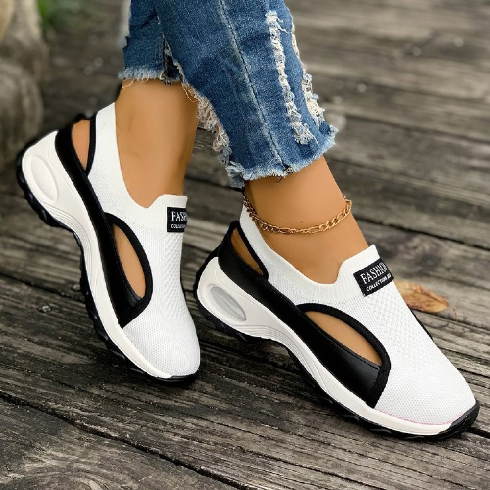 Breathable Mesh Slip-On Platform Sneakers