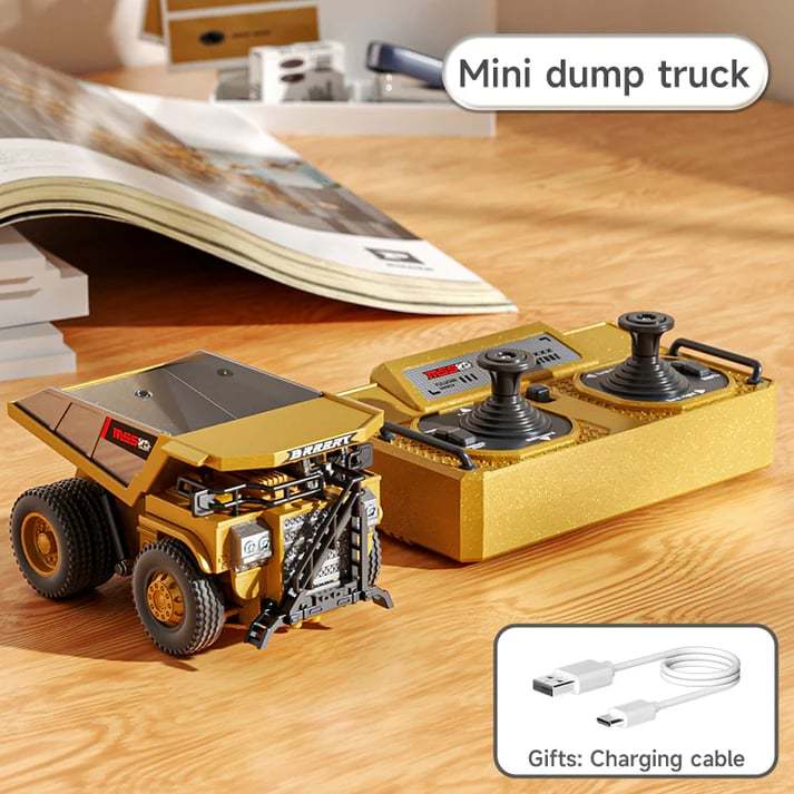 🚜 1:64 Premium Alloy Mini RC Construction Set – Forklift, Excavator & Dump Truck