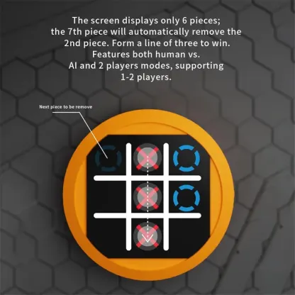 4 in 1 Electronic Tic Tac Toe Game, Portable Handheld Puzzle Game Console, Travel Games for Kids & Adults, Educational and Memory Growth Board Games