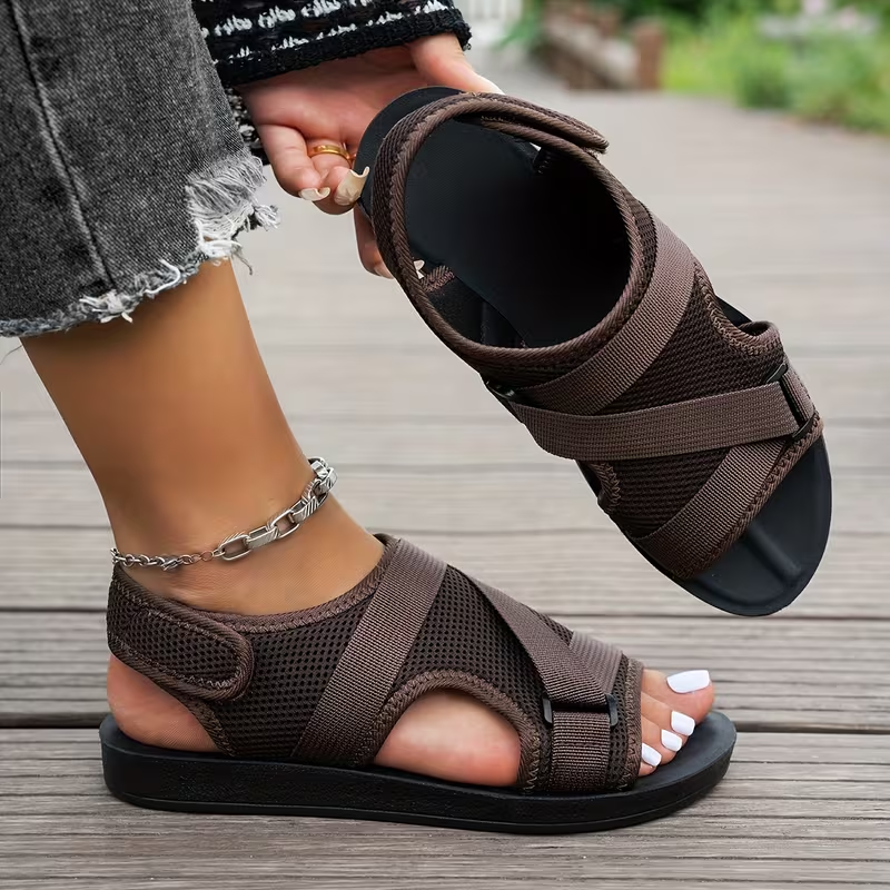 Breathable Mesh Cross Strap Comfort Sandals for Women